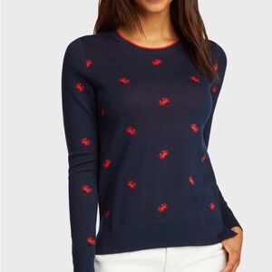 Nautica Navy and Red Knit Sweater